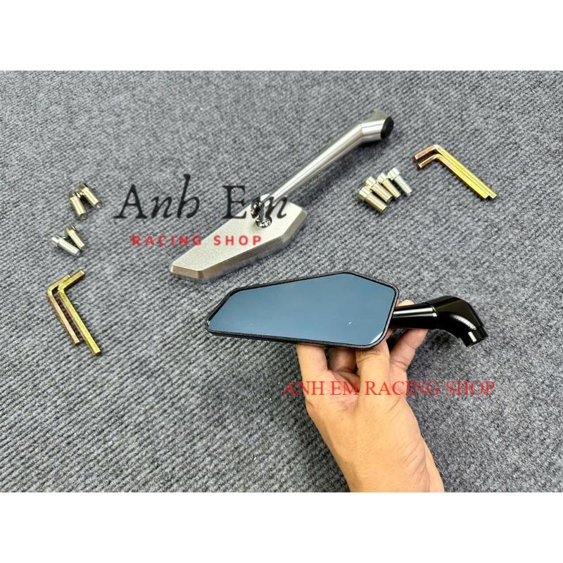 Gương kính Rizoma 744 chất liệu nhôm cnc CAO CẤP chân ngắn - chân dài Giá 1 kính trái