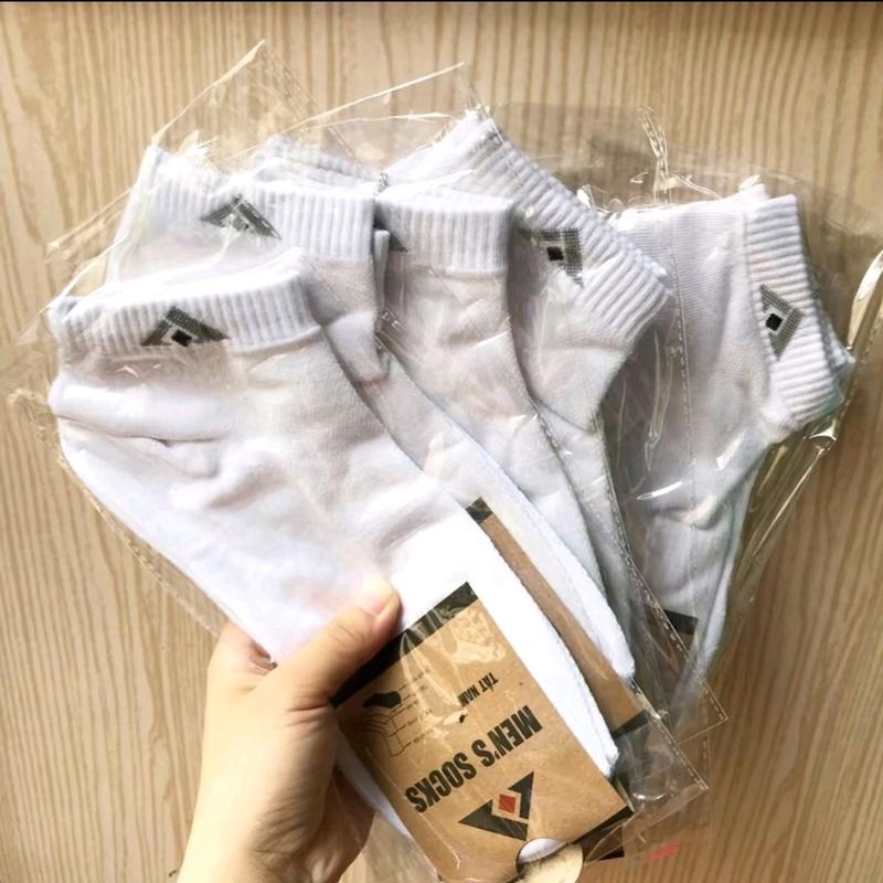 Combo 10 đôi tất nam MÀU TRẮNG cổ ngắn đơn giản vải cotton dày vừa thoáng mát thấm hút mồ hôi, đeo đến mắt cá chân, được đóng gói từng đôi 1 Menswear