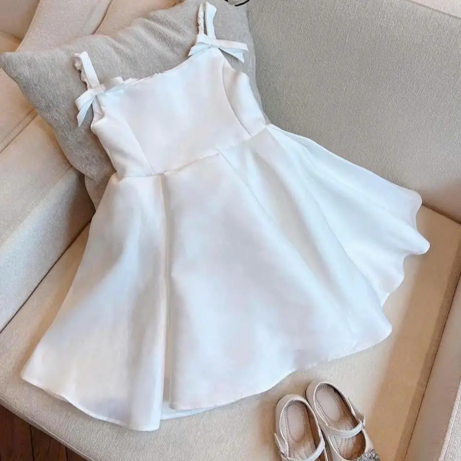 Váy công chúa 2 dây có áo choàng tháo rời màu trắng cho bé từ 9-30kg váy đi tiệc cho bé , váy xinh cho bé, đầm đi tiệc cho bé , váy trắng bé gái