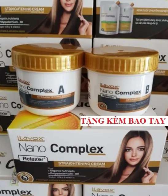 Kem Duỗi Tóc Phục Hồi Tại Nhà LAVOX RELAXER Nano ComPlex 150Mlx2- Công Nghệ Mới - Tặng Bao Tay
