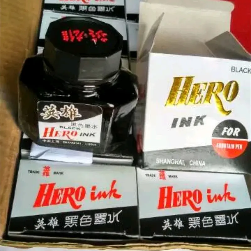 tinta hero Ink hitam.tinta isi ulang pena.for all pountain pen Hitam Fountain 1