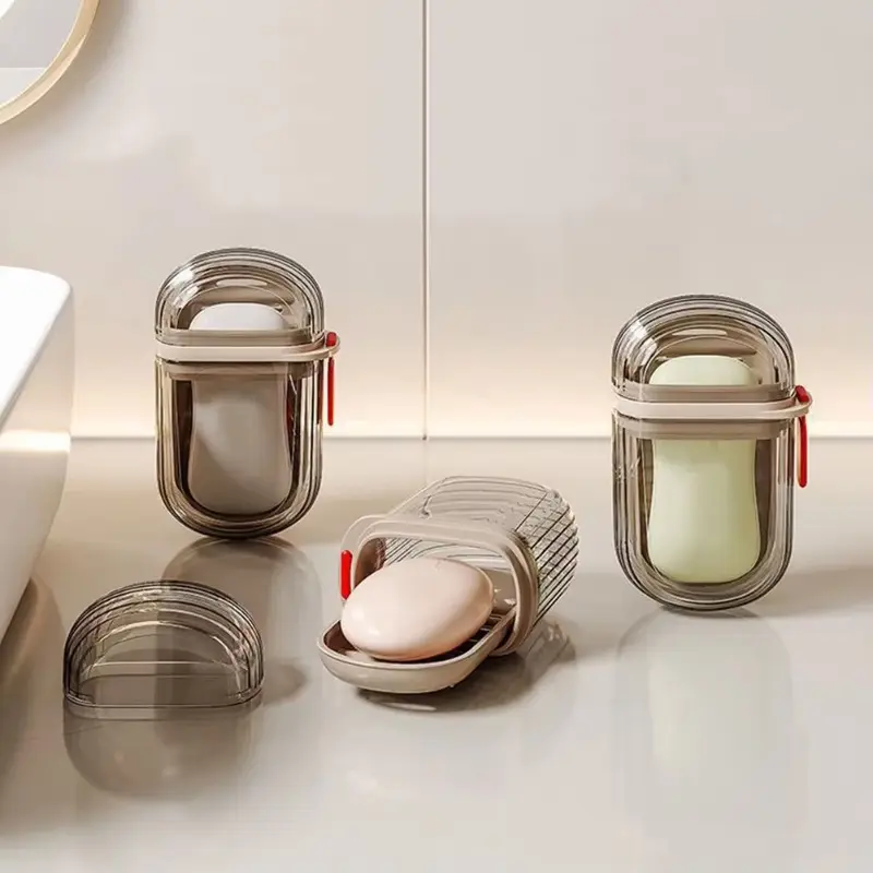 Plastic Soap Dish Travel Box Holder Container With Lid Durable Soap Case Strong Sealing Organizer Bathroom Home Outdoor Hiking
