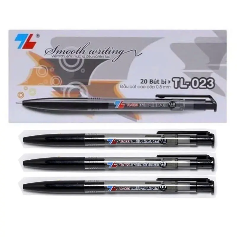 Hộp 20 cây bút bi Thiên Long TL-023 / TL023 ngòi 0.8mm đồdùn g học tập 6