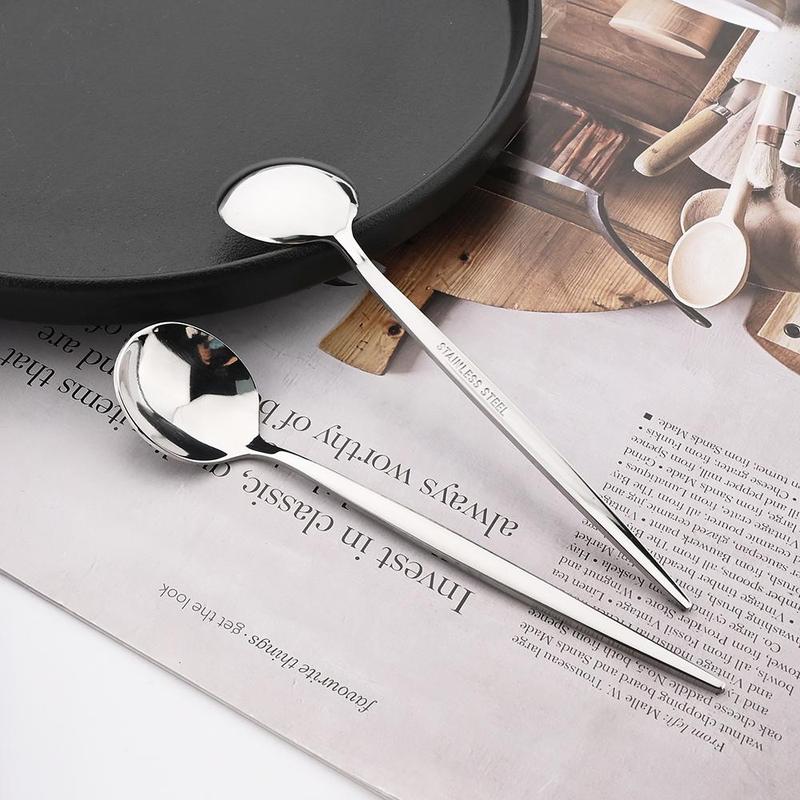 Product Introduction of Stainless Steel Tea Spoon, 6 Counts/set Exquisite Coffee Stirring Spoon, Ice Cream Spoon, Kitchen Utensils for Home and Restaurant Use 4