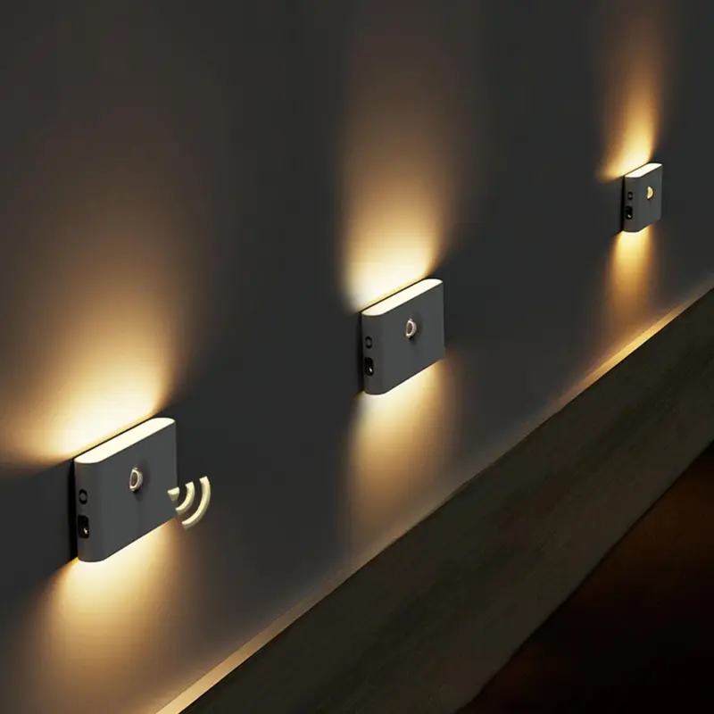 Motion Sensor Night Lights, USB Rechargeable Magnetic Wall Lamp, Home Motion Sensor Night Light, for Bedroom Hallway Bathroom Kitchen Cabinet Stair & Basement 0