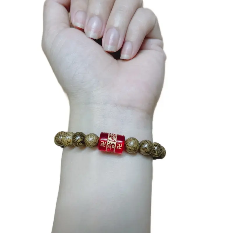 Vòng tay đơn trầm hương tự nhiên 8ly mix đá anmoni thu hút tài Lộc may mắn bình an 3