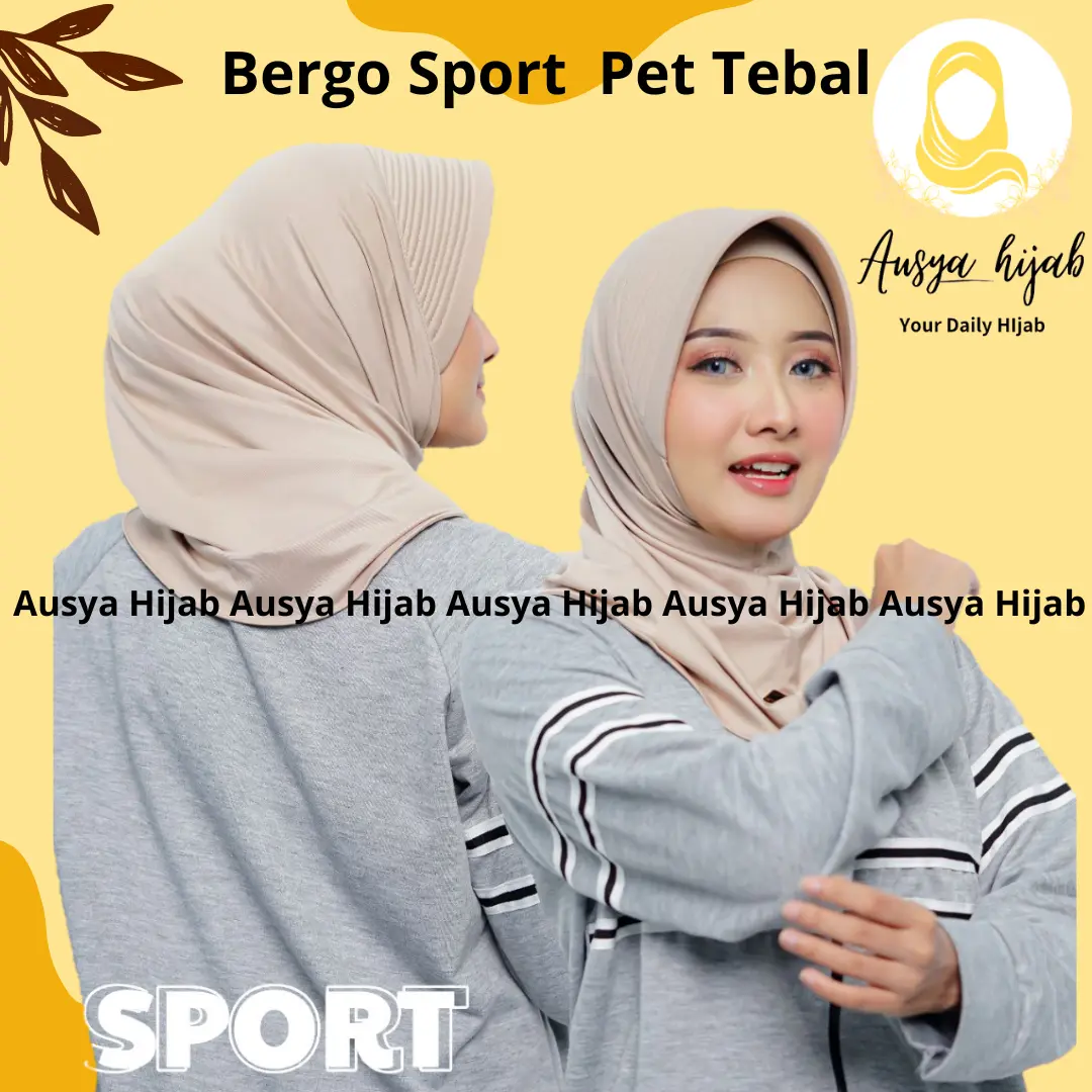 Hijab Sport / Bergo Instant mini / Bergo Sekolah  / Bergo Jersey ukuran S Pet Tebal  Santai Sporty