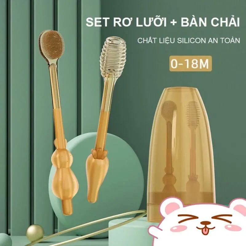 Bộ Rơ Lưỡi  Bàn Chải  Cho Bé Chống Tưa Lưỡi Nấm Lưỡi Mềm Mại Cho Trẻ Sơ Sinh ( Có Hộp Đựng ) xit wetee roluo i