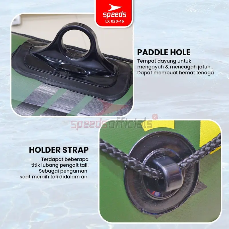 SPEEDS Perahu Karet Tiup Mancing Kayak + Dayung Inflatable Rafting Sport Boat 2 Orang Arung Jeram 020-46 3