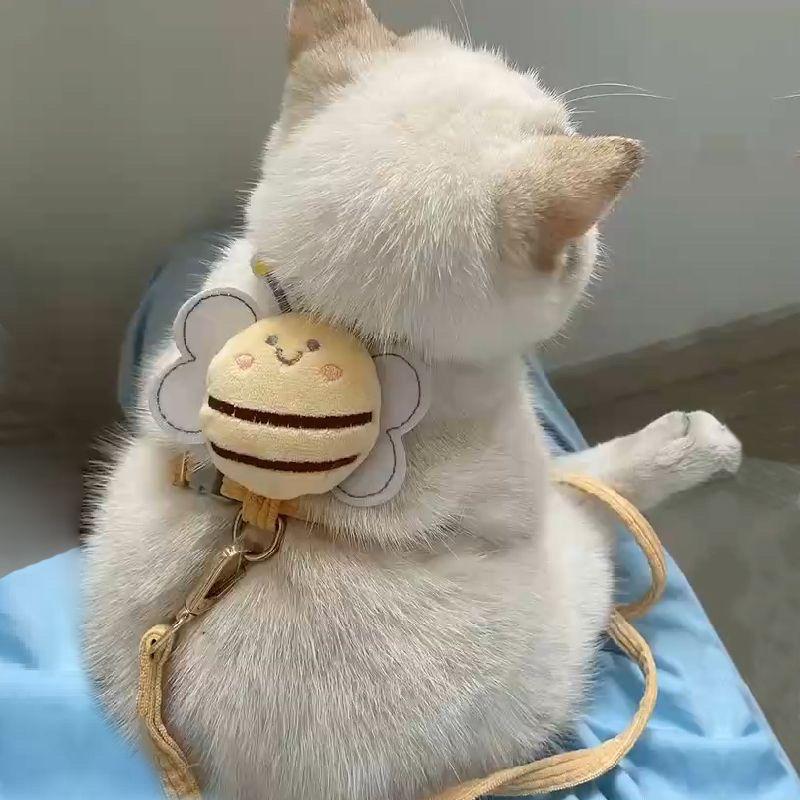 Product Introduction of Cat Pulling Rope Bee Break Free I-Shaped Adjustable Rope for Pet Outing Muppet Teddy Small Anti-off 1