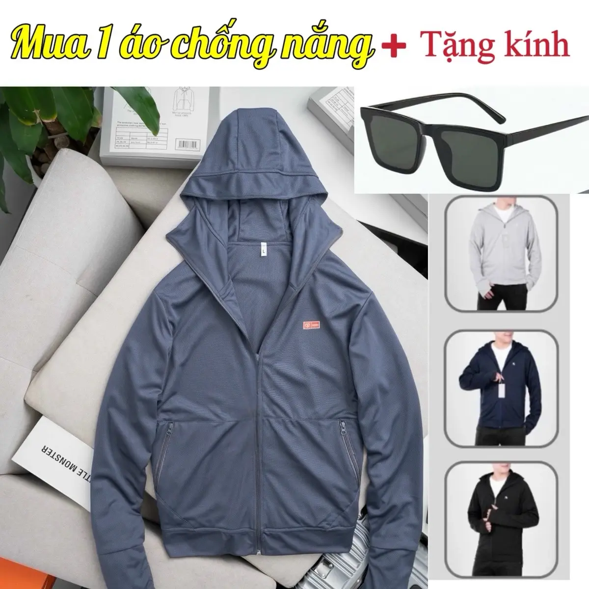 [Mua 1 áo tặng 1 kính]Áo chống nắng nam nữ 2 lớp thông hơi, mềm mịn, chống nắng, chống tia UV cao cấp Đồng Sport