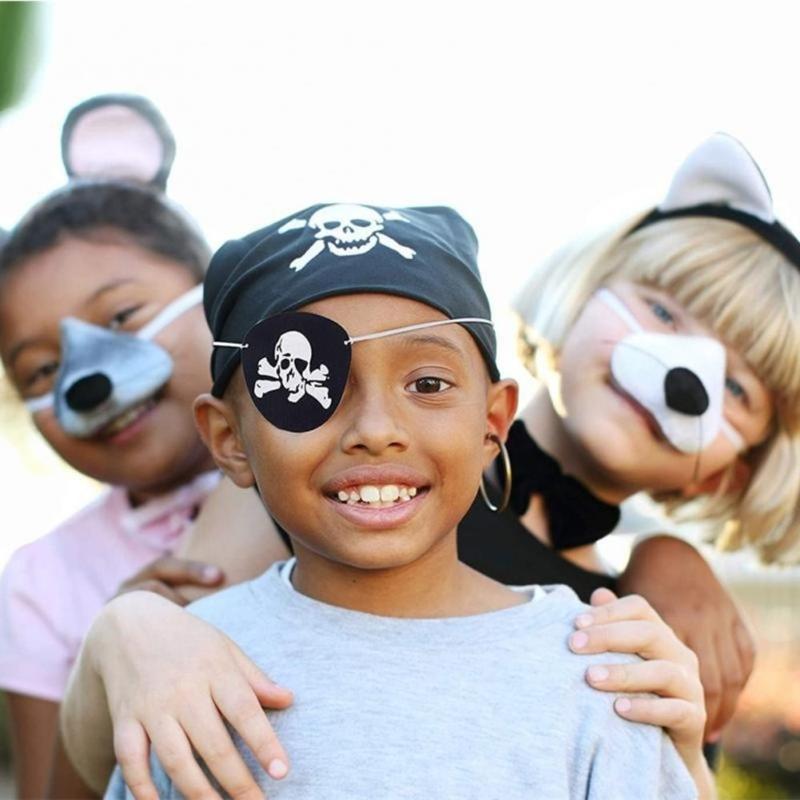 Product Introduction of Performance Cosplay Mask Pirate Eye Mask Masquerade Mask Felt Skull Eye Mask White/Black Home 15