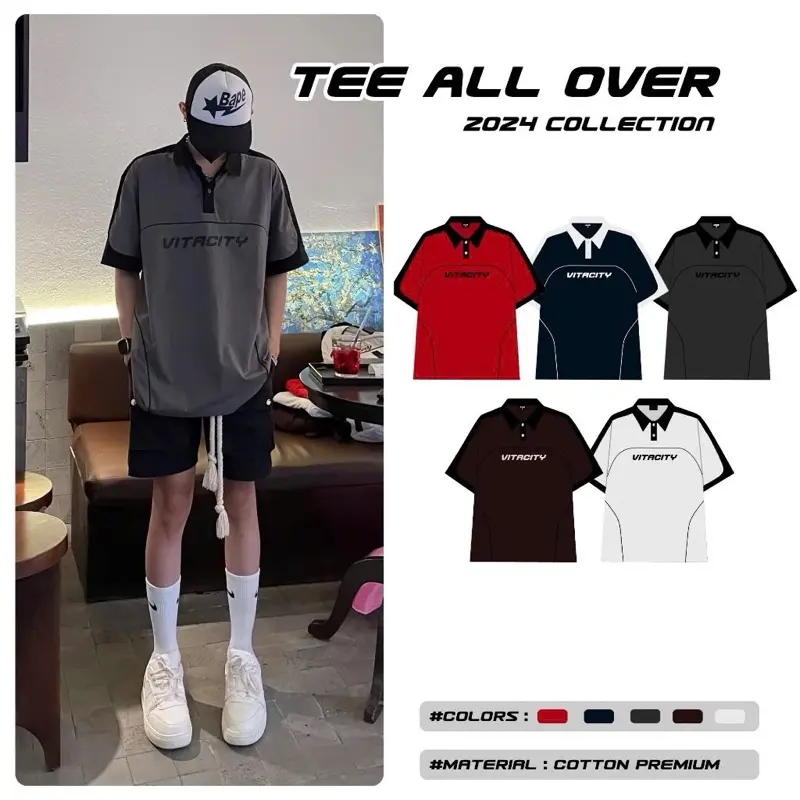 Áo polo phối Vitacity Unisex nam nữ cực chất
