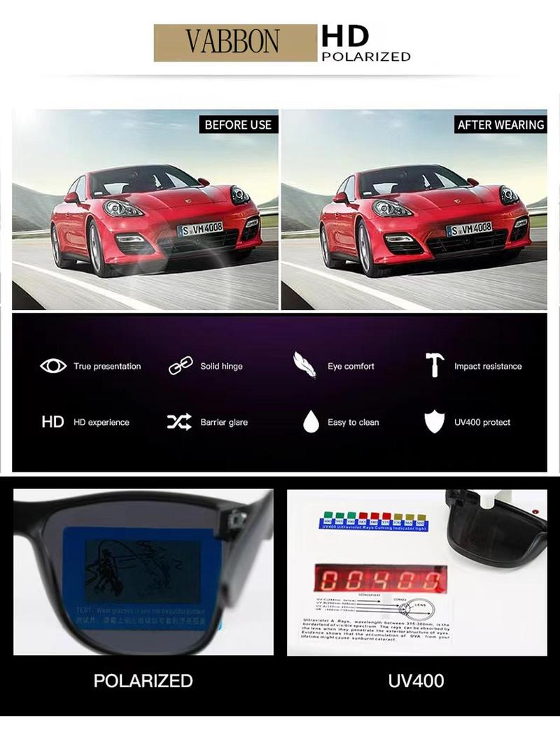 Product Introduction of Unisex Retro Business Polarized Sunglasses, 2024 New Style Trendy Casual Classic Driving Sun Protection Sunglasses, Fashion Accessories for Outdoor Activities 4