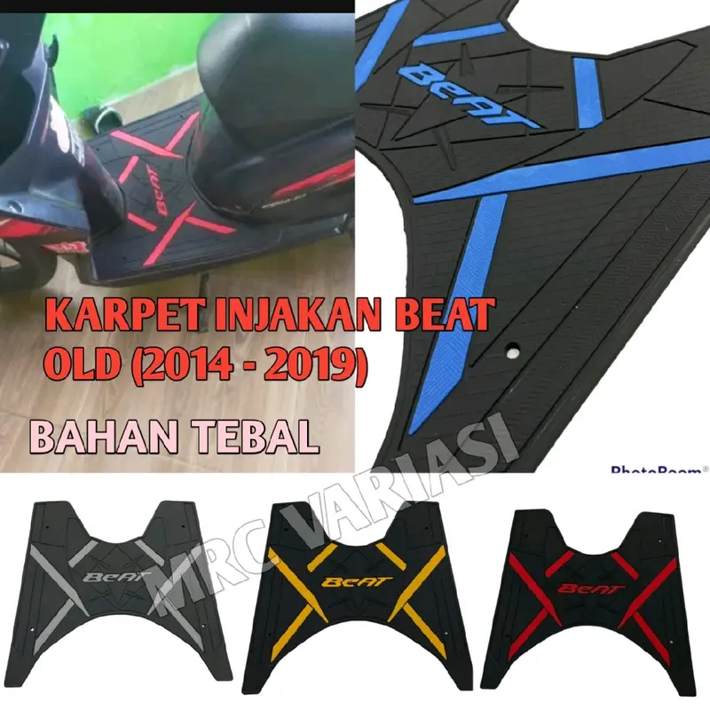 KARPET INJAKAN KAKI MOTOR BEATB ESP FI OLD 2014 - 2019 BAHAN TEBAL VARIASI AKSESORIS MOTOR 0