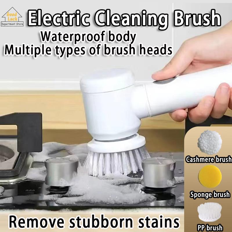 Electric Cleaning Brush 5 in 1 Cordless Rechargeable Electric Cleaning Spin Scrubber Brush Household Multifunctional Handheld Electric Scrubbe Cleaning Brush Sponge Tool Wool 7