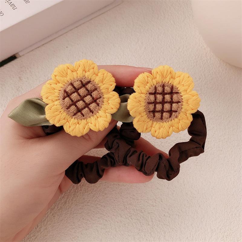 Product Introduction of Sunflower Hair Band Fresh Cute Hair Rope 2