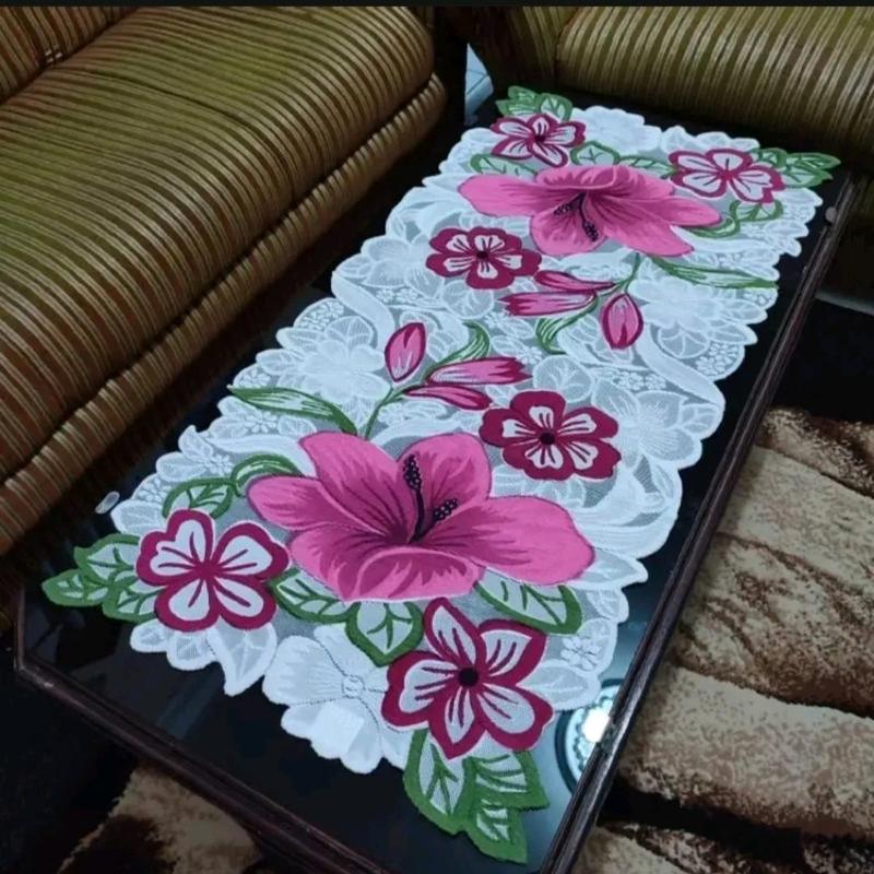 Taplak Meja Ruang Tamu-Taplak Meja Ukuran 100x50-Taplak Meja Motif Minimalis Modern-Table Runner Homemade Rajut 7