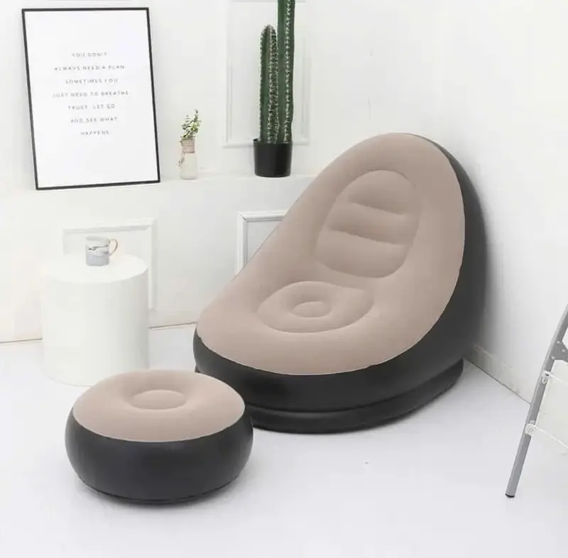 [ Loại Dày ] Bộ ghế hơi tựa lưng thư giãn, trọng tải đến 100kg - Ghế bơm hơi kèm bơm điện, Sofa hơi bọc nhung êm ái giường wanek g he home bau đệm kursi goyang 4
