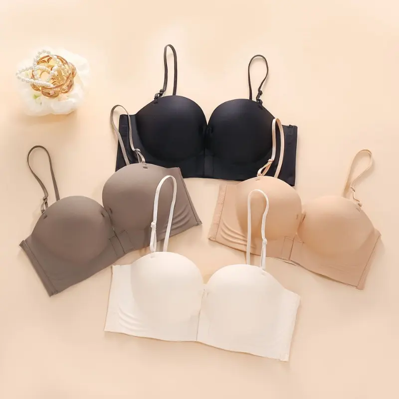 Đồ Lót Cho Nữ, Nút Phía Trước, Không Dây Vai, Chống Trượt, Không Dây, Không Trầy Xước, Quấn Quanh Ngực, Ngăn Ngừa Phơi Sáng