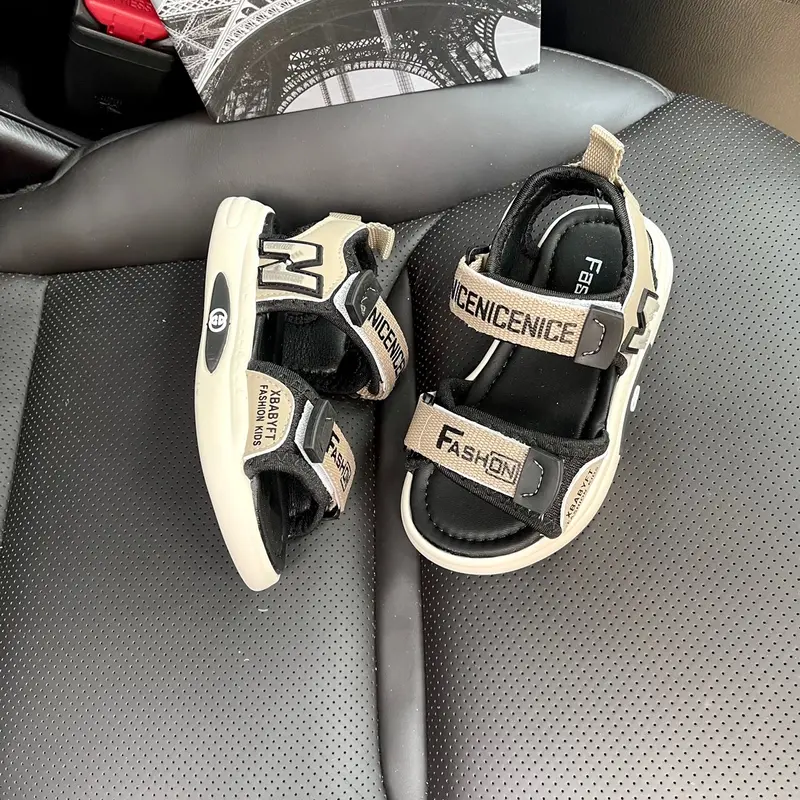 Size 27-37 [ƯU ĐÃI] GIÀY SANDAL BÉ TRAI/GÁI Thiết kế đơn giản, đế siêu nhẹ, chống trơn trượt, 2 khoá dán tăng giảm A187 183 8