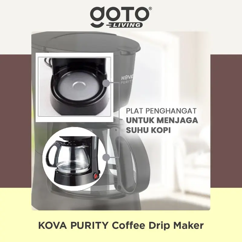 Kova [COD] Purity Mesin Pembuat Kopi Teh Coffee Drip Maker Elektrik Otomatis 5