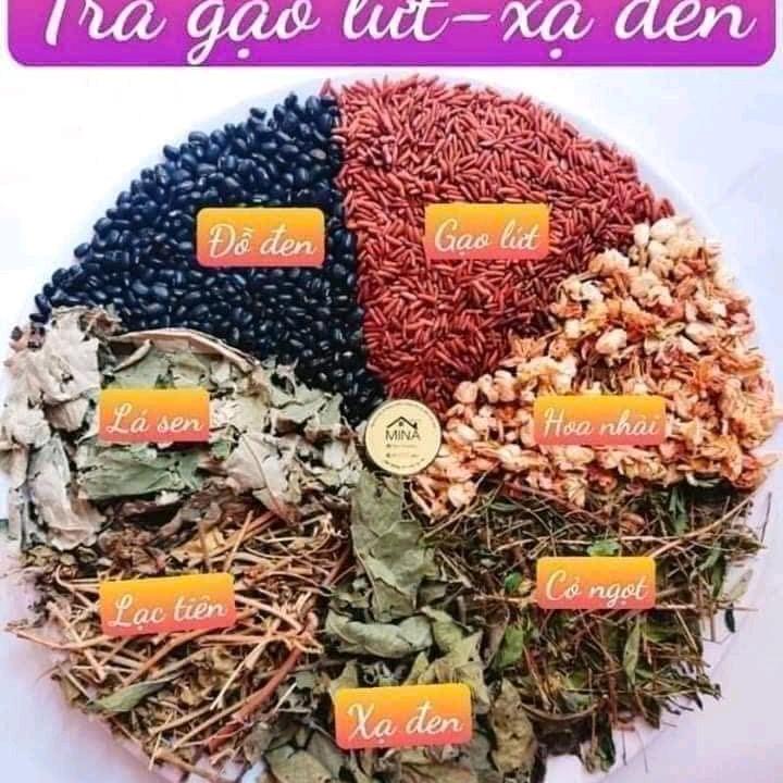 Loại 1 - Combo 2Kg Trà Gạo Lứt Xạ Đen,Đậu đen, Hoa Nhài, Lá Sen, Cỏ Ngọt... 5