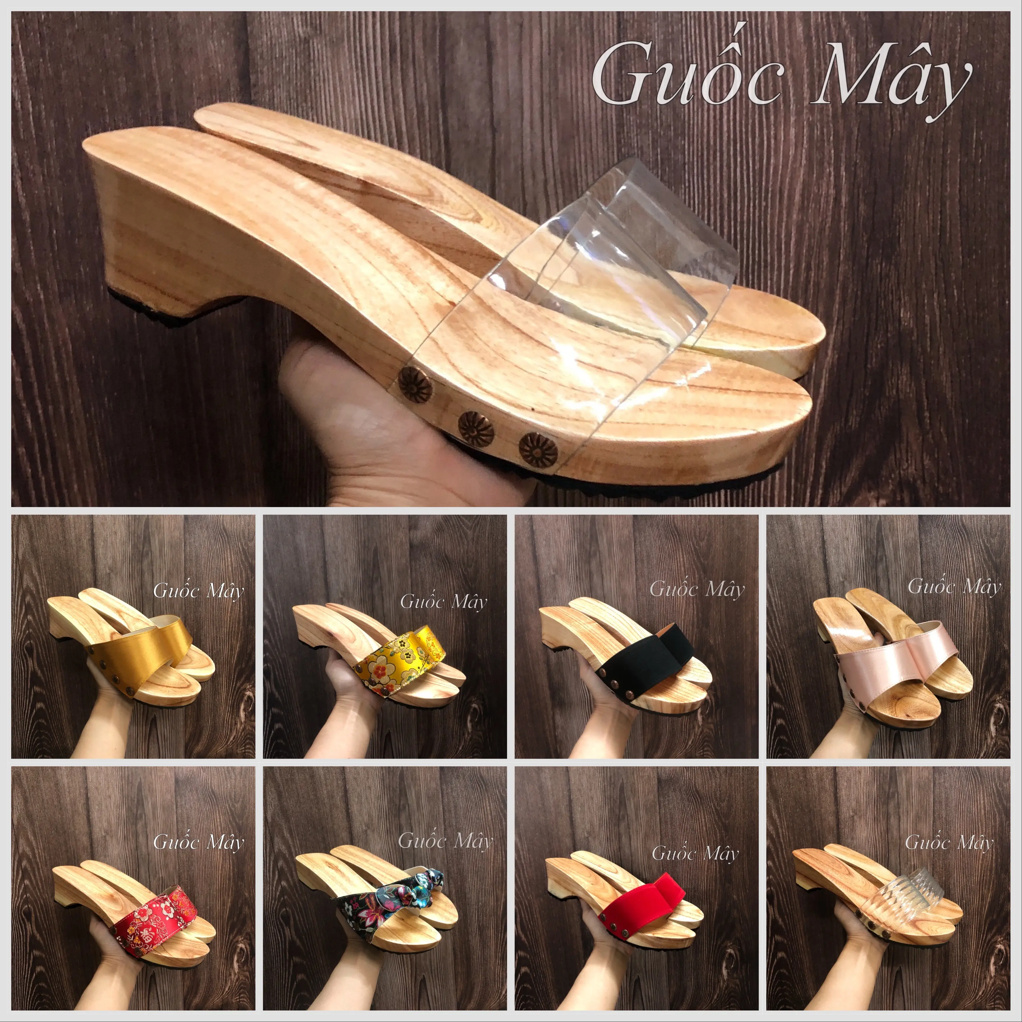 Guốc Mộc Dép Gỗ Nữ 5 Phân Mặc Bà Ba Áo Dài