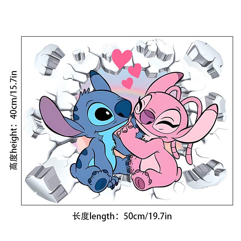 Giấy Dán Tường Trang Trí, Thiết Kế Hoạt Hình Stitch 3D, Tự Dính, Thích Hợp Cho Mẫu Giáo, Phòng Trẻ Em Và Phòng Ngủ, Miếng Dán Tường, Miếng Dán Tường 6