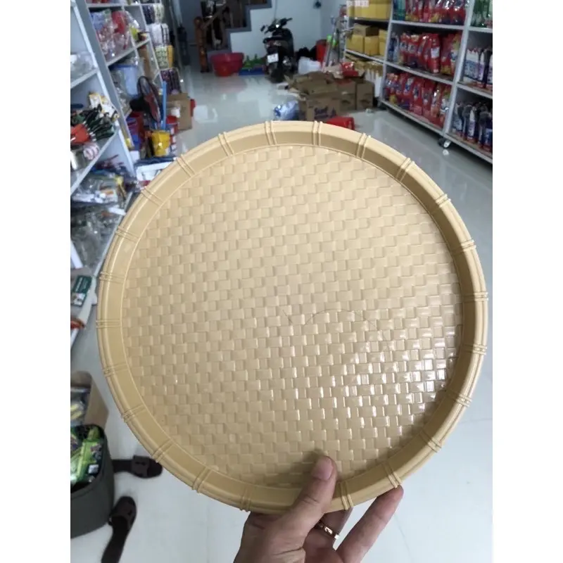 Mẹt bún đậu mắm tôm nhựa nguyên sinh giả mây cao cấp đủ size, hàng dày dặn songlong 3