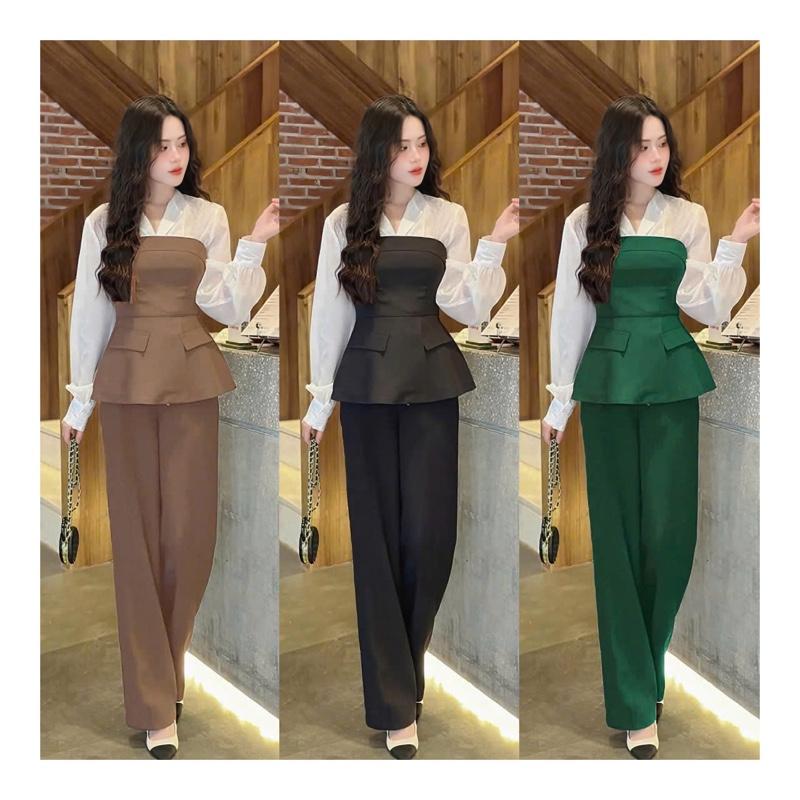 [Mẫu Mới] FREESHIP Set Bộ Dài Tay Ngắn Quần Ống Suông Cotton Lạnh Thiết Kế EllY N032 Dự Tiệc Nữ Cao Cấp Xinh Đẹp Sang Trọng Có Đủ size S_M_L_XL_XXL Top Women trung niên