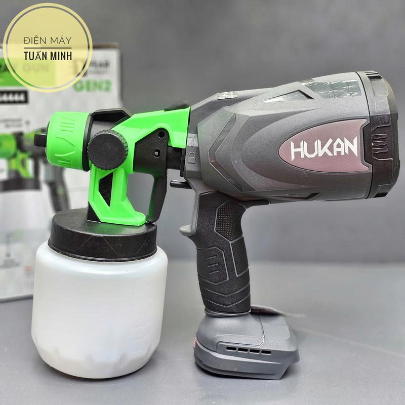 Máy phun sơn Hukan G2-SPS4444 chân pin phổ thông bình chứa dung tích 800ml chỉ sử dụng sơn nước
