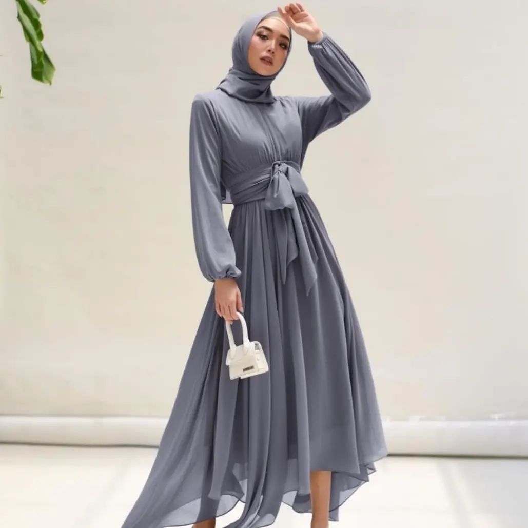 Adeline Dress, Bahan Ceruty Babydoll Premium, Full furing aiget super, Gamis Polos