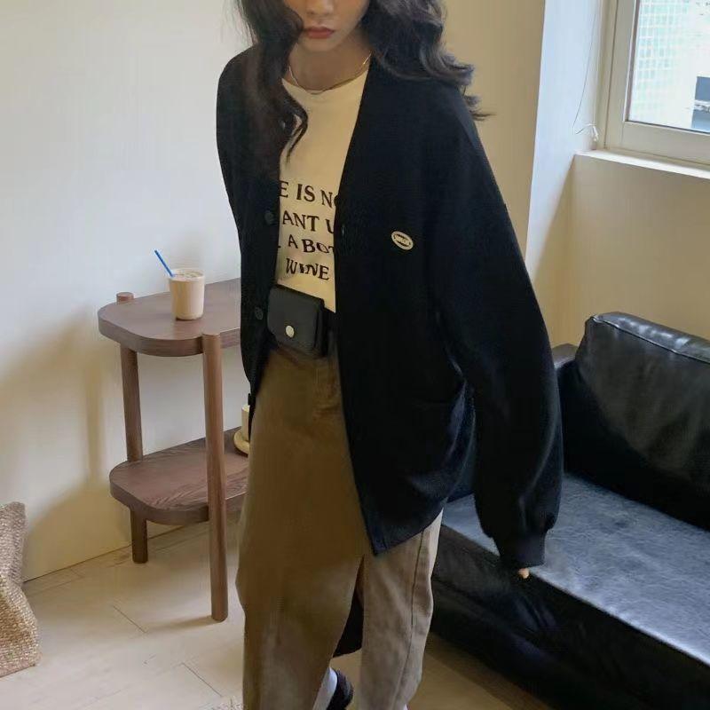 Product Introduction of Women Áo Len Cardigan Bánh Quế Thiết Kế Đẹp Cho Nữ, Phong Cách Lười Biếng Mùa Xuân Và Mùa Thu, Áo Khoác Dệt Kim, Dễ Phối Đồ, Thích Hợp Cho Học Sinh, Thời Trang, Áo Học Sinh Top 11