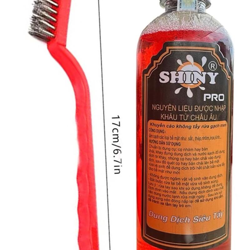 Shiny Đỏ + Bàn chải kim loại. Vệ sinh lóc máy ố vàng đậm đặc, tẩy rửa dung dichtay dd  70