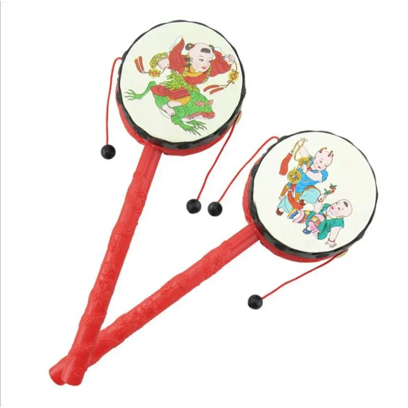 Chinese kids baby small drum tambourine bo lang gu
