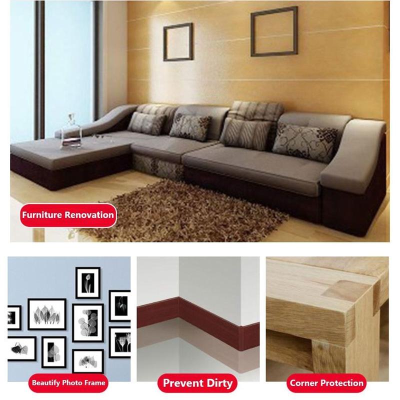1Roll 5M Realistic Wood Grain Repair Adhensive Duct Tape Floor Furniture Renovation Skirting Line Sticker Home Decoration 2