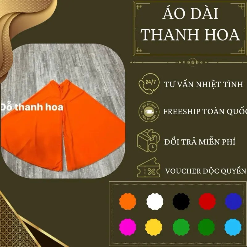 Quần ống rộng Lụa Hàn dài 102cm ống rộng 90cm