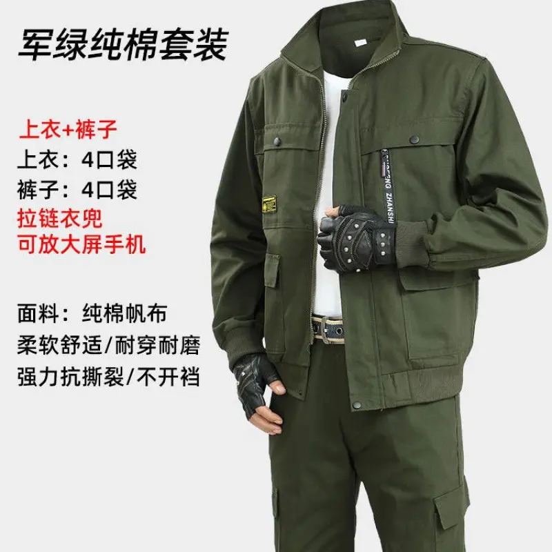 Bộ Quần Yếm Chống Mài Mòn, Quần Áo Bảo Hộ Lao Động Nam, Mùa Thu Và Mùa Đông, Dày Dặn, Chống Bỏng, Thích Hợp Cho Công Trường Xây