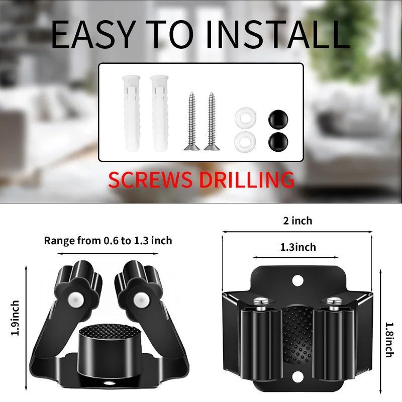 Product Introduction of Wall Mounted Mop Holder, 1/4/8 Counts Mop Organizer Rack, Brush Broom Hanger Holder, Waterproof Bathroom Organizer Shelf Accessories 6