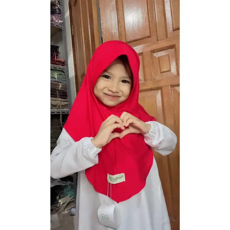 Kerudung Lily kids bergo anak sekolah jersey by mardhatillah hijab Muslim Instan Renda Syari pramuka 5