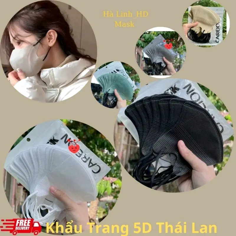 COMBO 300 chiếc khẫu trang 5D THÁI siêu rẽ