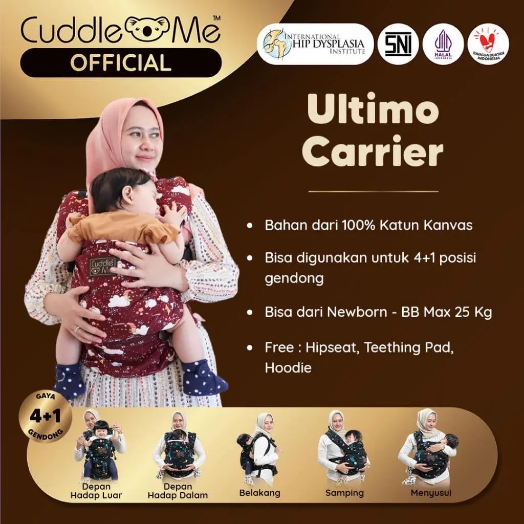 [COD Bonus Hadiah] Gendongan Cuddleme Ultimo Gendongan Bayi Baru Lahir 0 Bulan- 42 Bulan