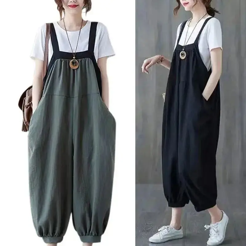 Quần Yếm Ngoại Cỡ Phong Cách Mới Mùa Hè Cho Nữ, Mỏng Và Bó Sát, Che Bụng, Ngoại Cỡ, Quần Thân Hình Hình Quả Lê MM, Áo Jumpsuit Quần Nữ, [Hiệp Đồng Bấm Giá 54%"