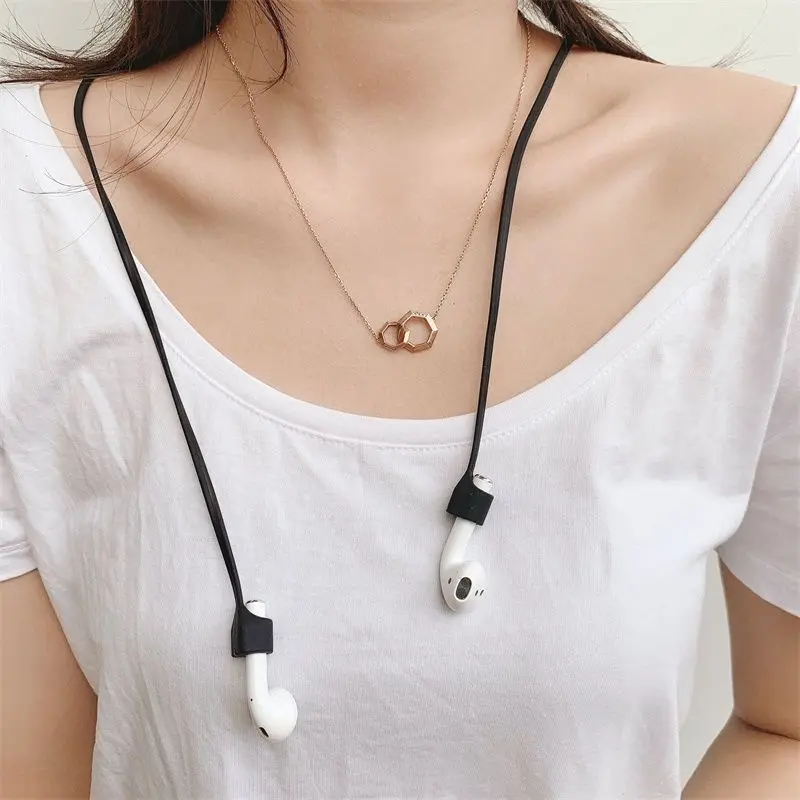 For AirPods Silicone Anti-lost Neck Strap Wireless Earphone String Rope Headphone Cord Accessories