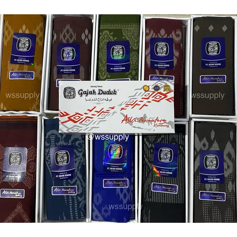 Grosir Isi 10pcs - Sarung GAJAH DUDUK Asia Nusantara Kembang Grosir | Imtiaz Moslem Putih Muslim