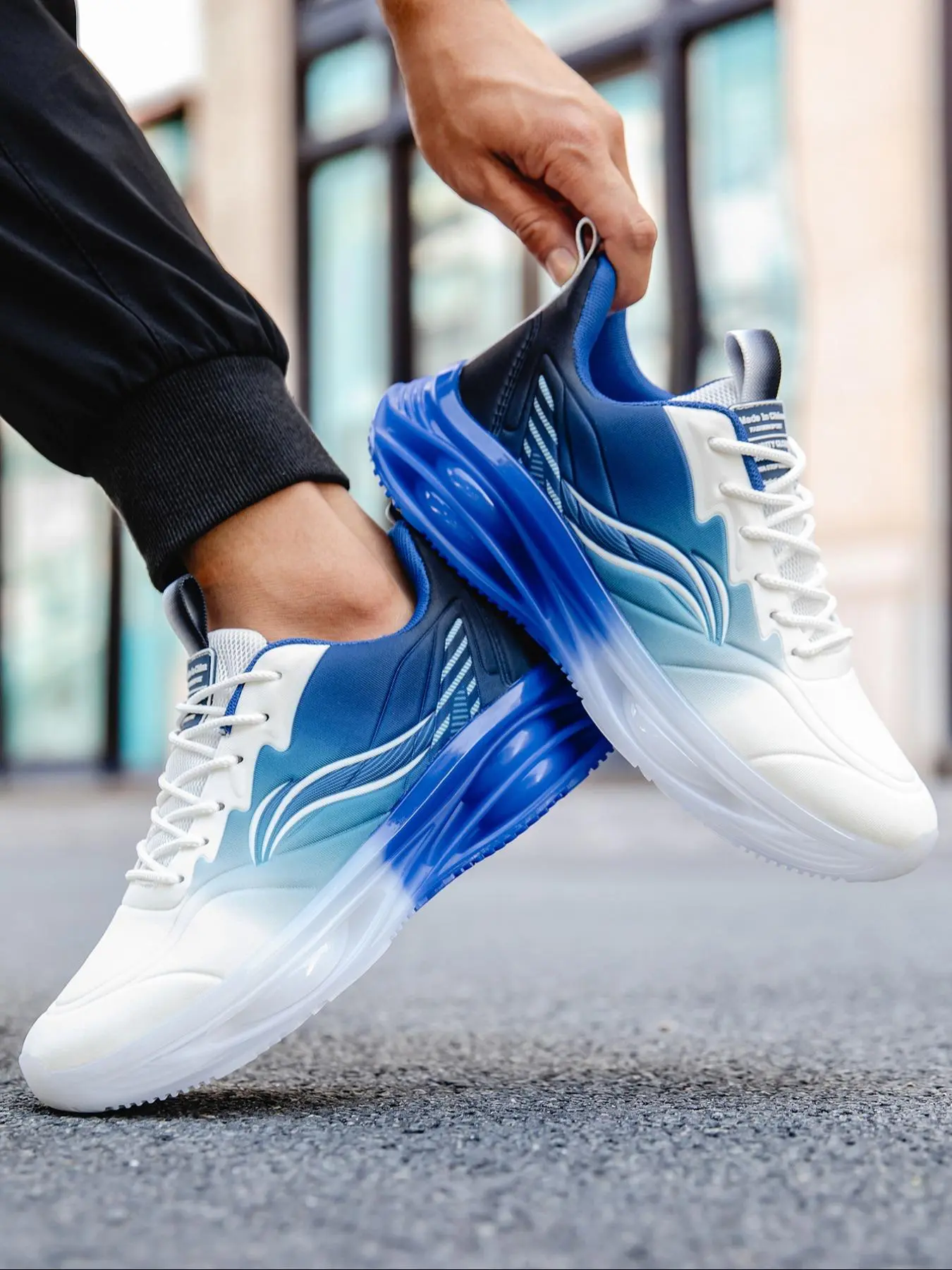 Men's Fashion Colorblock Lace Up Low Top Sneakers, Casual Comfortable Breathable Sports Running Shoes, All-match Basic Shoes for Daily Wear