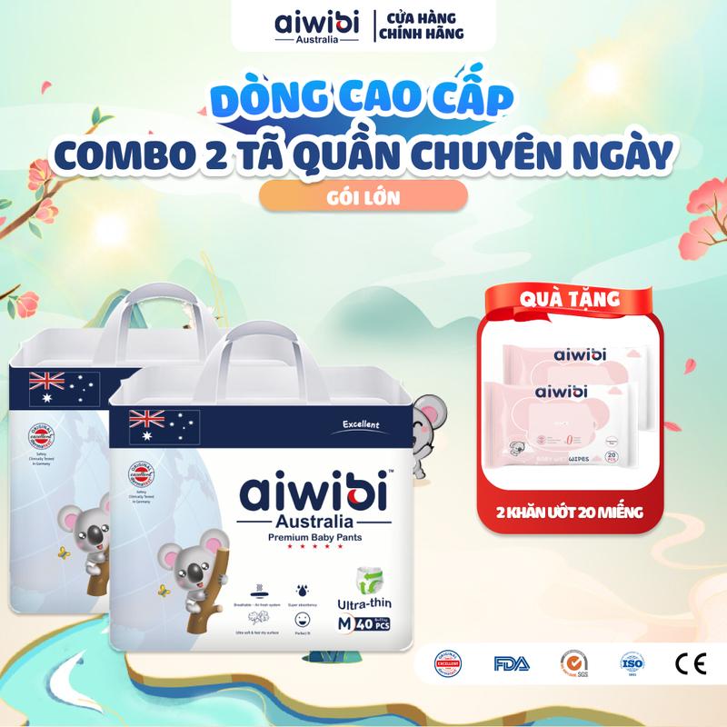 Tã/Bỉm Quần Cao Cấp Aiwibi Light Feather Cho Bé Siêu Thấm Hút, Chống Tràn -…