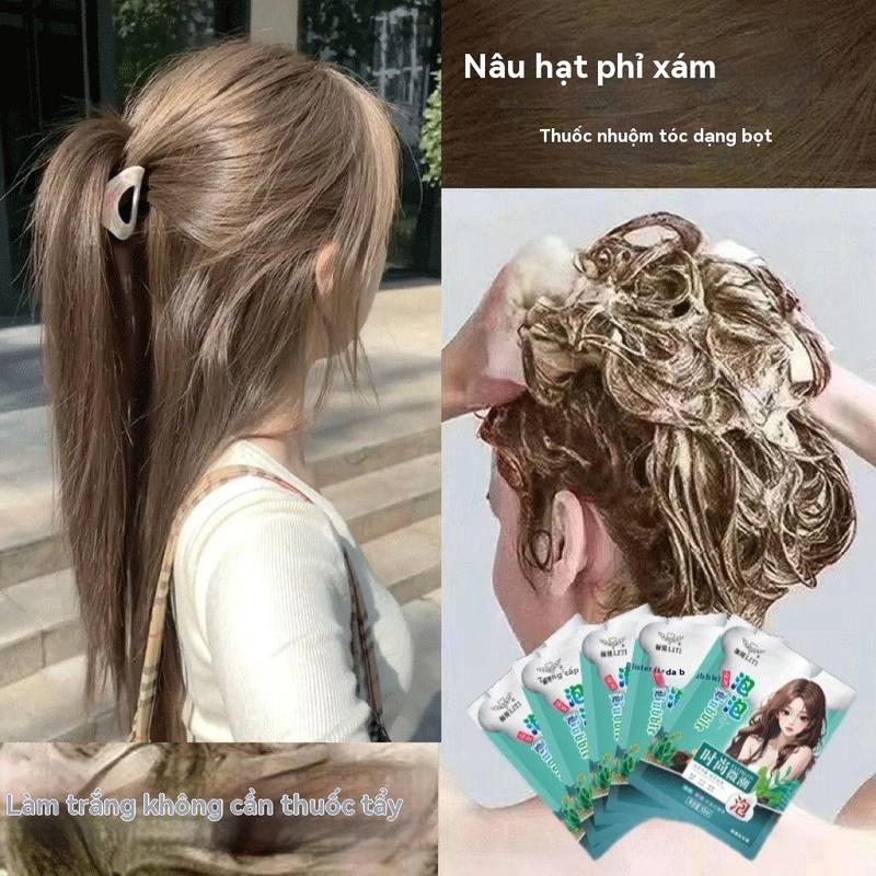  Thuốc Nhuộm Tóc Dạng Túi Màu Xám Nâu Hạt Dẻ Bong Bóng Bùng Nổ Thuốc Nhuộm Tại Nhà Cho Người Lười Không Chứa Clo Làm Trắng Thời Trang 2025 