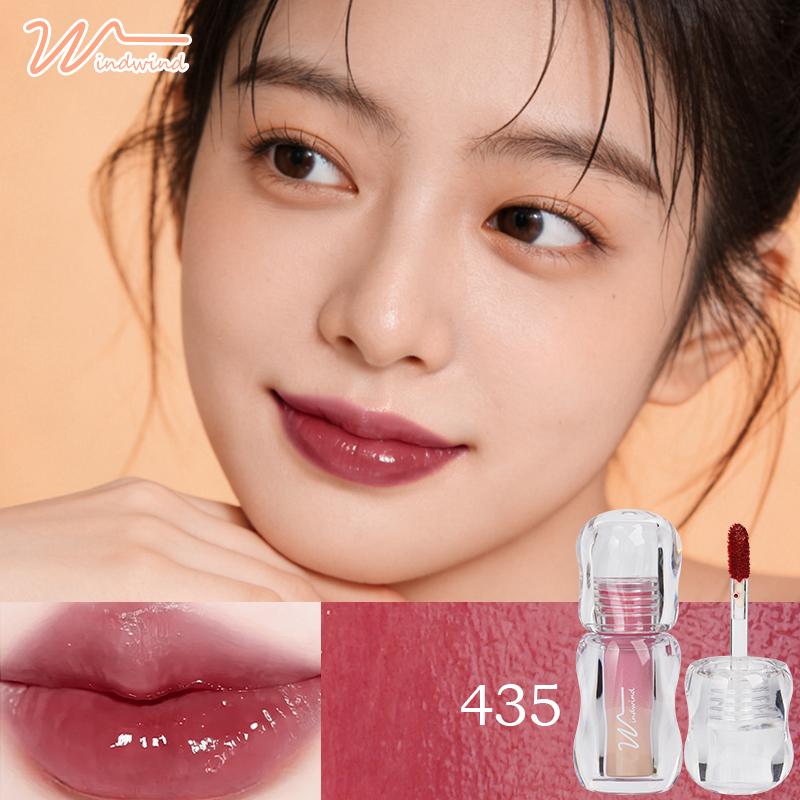 WindWind Ice Kristal Lip Glaze Watery Lip Jelly Tint Moist Mirror Lip Gloss Glow Lipstik Tidak Mudah Pudar Pelembab Tahan Lama